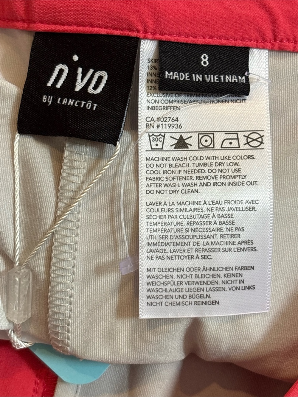 Nivo Sport Women's Golf Skirt Belle Skort Size 8 Athletic Geranium Cool Comfort - Picture 10 of 16